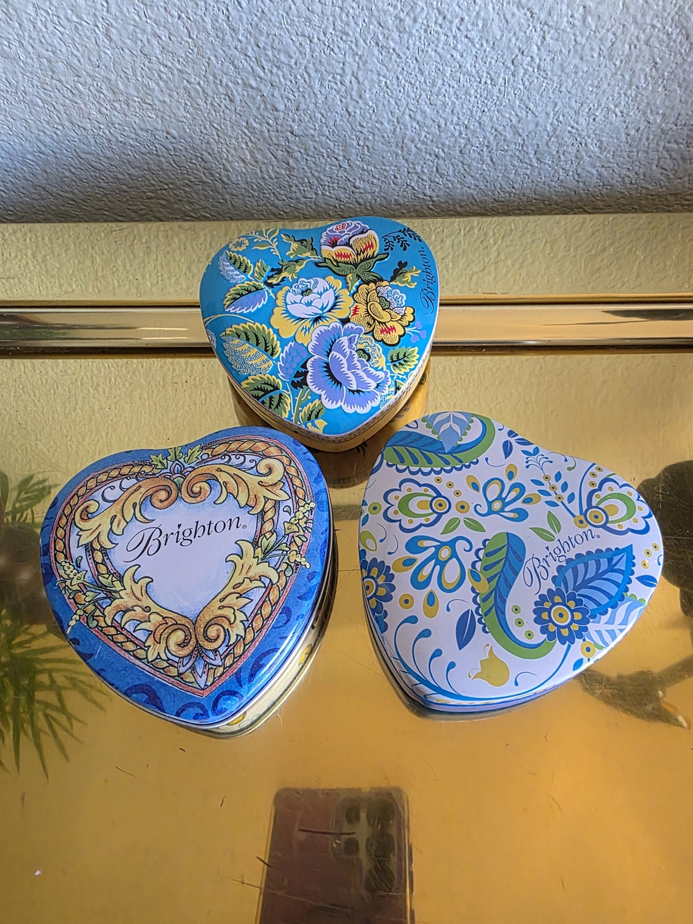 Brighton Heart Trinket Tins - Blue Floral Set